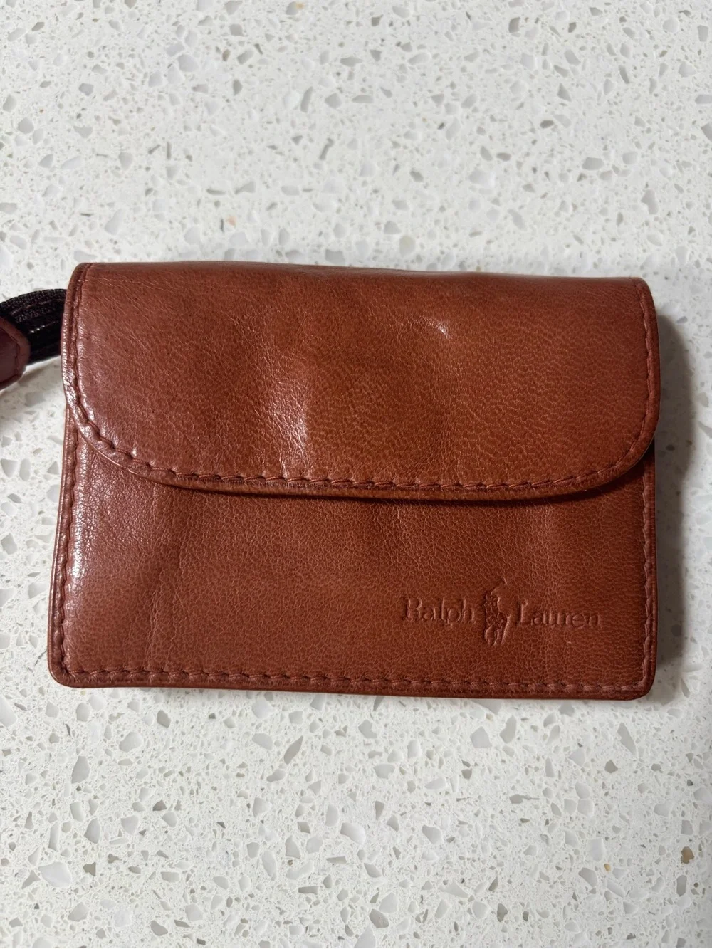 Vintage Ralph Lauren Chestnut Brown Leather change wallet